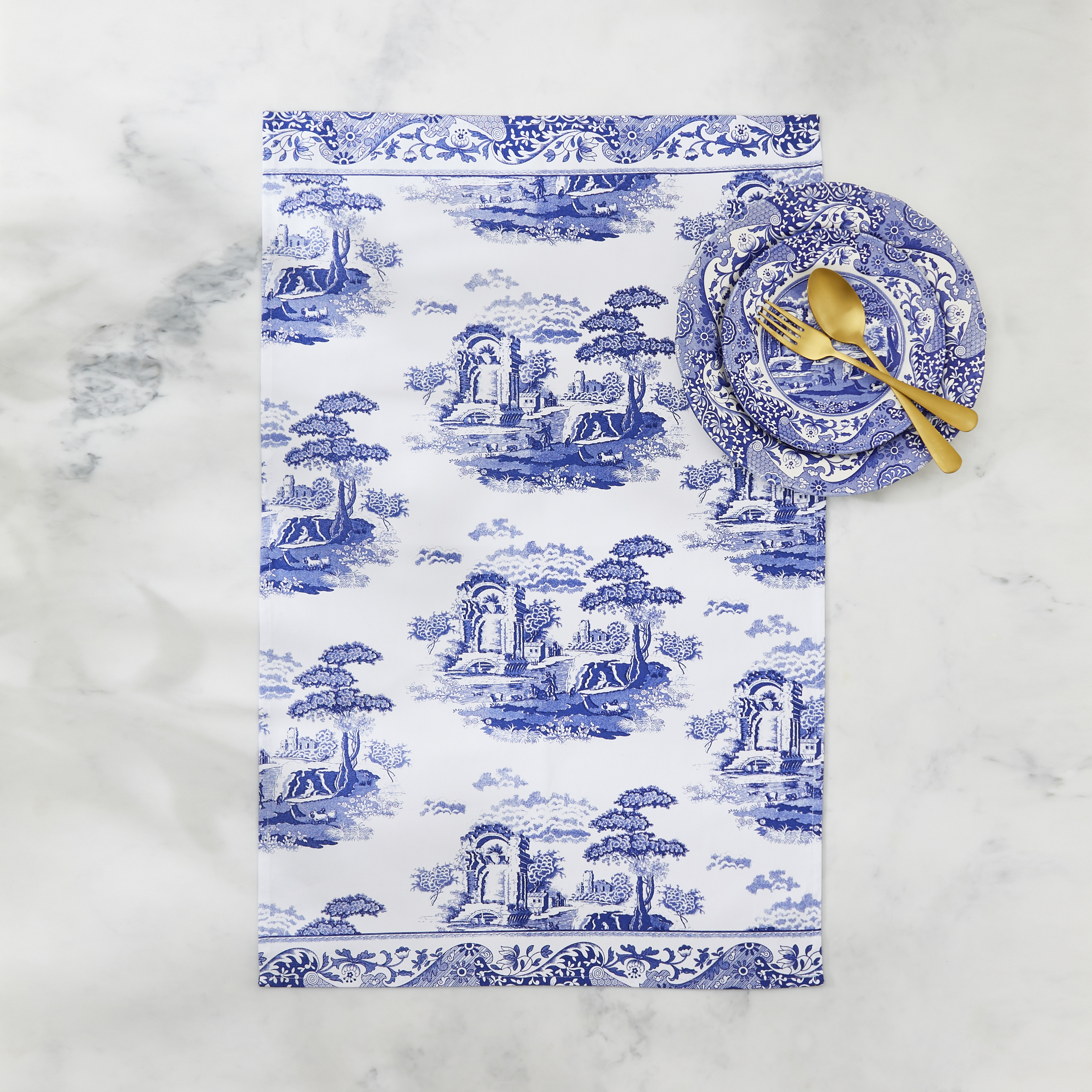 Blue Italian Tea Towel image number null